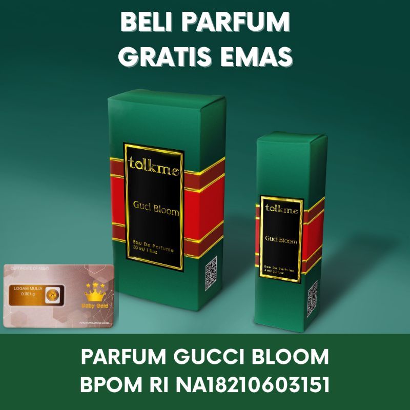 PARFUM TALKME GUCCI BLOOM EDP ALL VARIAN BPOM 30ML FREE EMAS