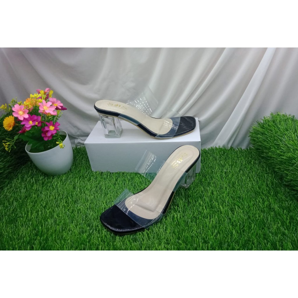 SANDAL WANITA HAK KACA TERBARU 7CM SANDAL WANITA HAK BENING SBS collection