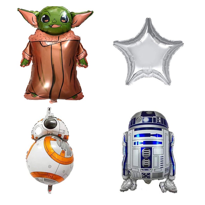 11pcs/lot Disney Star Wars Gambar Robot Film Aluminium Yoda BB8 Balon Mainan Alat Peraga Dekorasi Pesta Ulang Tahun Untuk Hadiah Anak