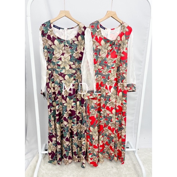 MDLV ~ 05560# Maxixe Floral Maxi Dress Premium Long Dress Korea Look Fashion Import