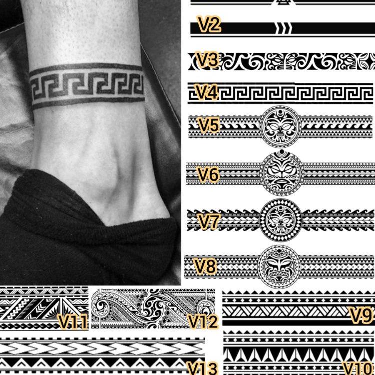 ㅱF Tato Temporer/Stiker Tato Minimalis - V - Tato tribal gelang tato gelang kaki dan tangan HOT ITEM