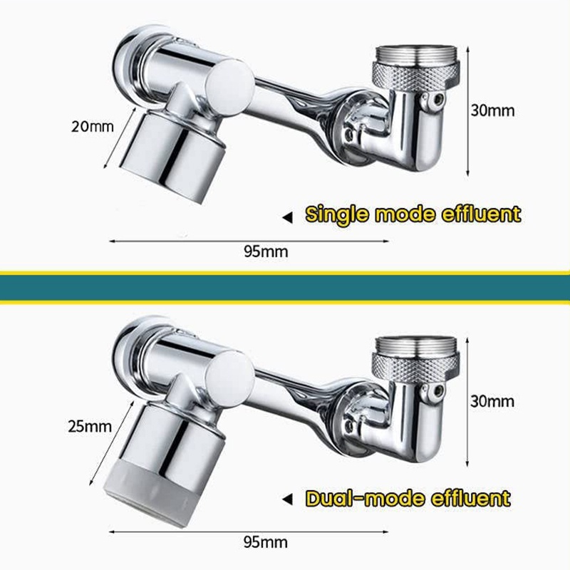 1080° Kepala Keran Air Universal Dapat Diputar Dengan 2 Mode Untuk Kamar Mandi