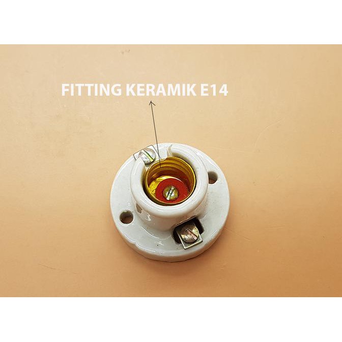 Fitting plafon Bola Lampu Keramik E14