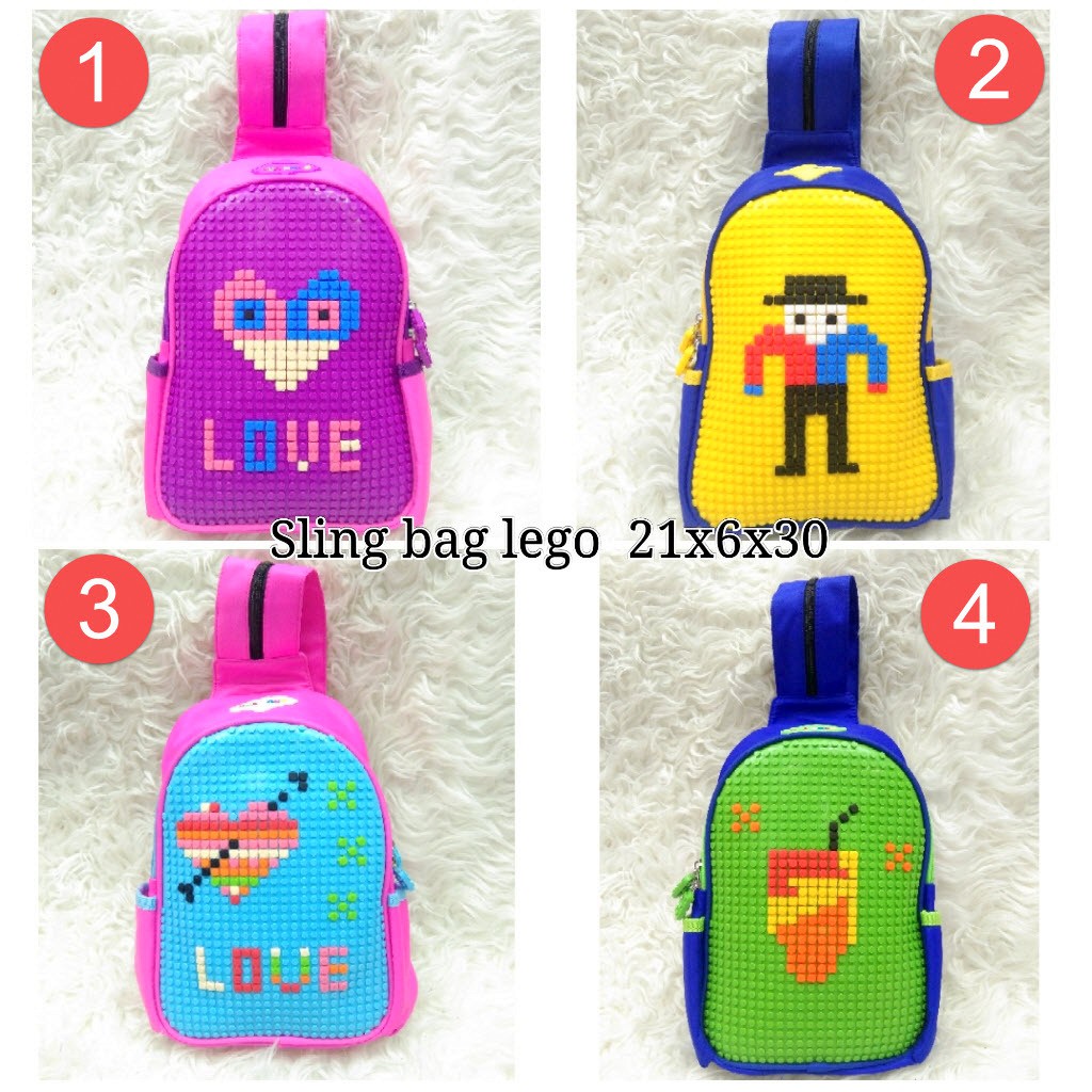 toko-asemka Tas Slempang lego (Jigsaw Puzzle Bag ) anak / Crossbody Sling