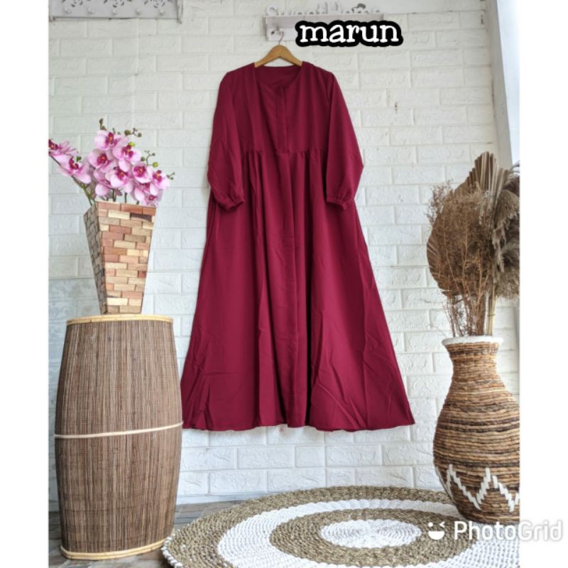 {COD}Babydol terlarisss//Lamia babydol wolfis terbaru//Gamis lamia wolfis COD//Dress COD terlarisss//COD Terlariss Terbaru-marun