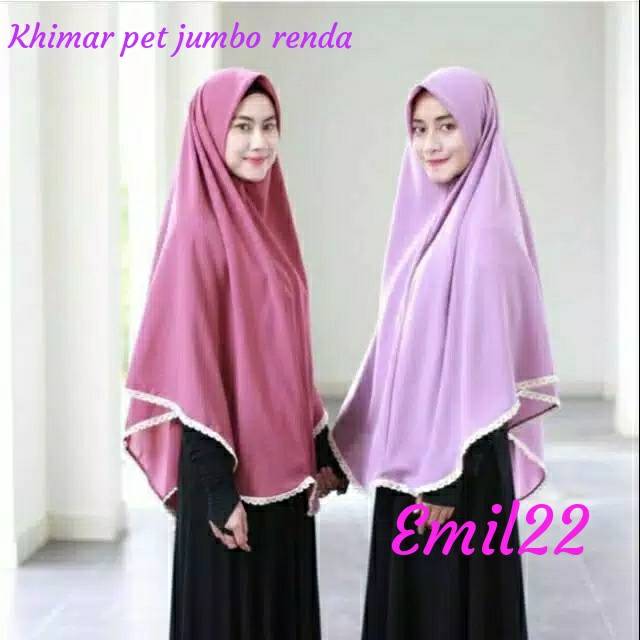 KHIMAR PET JUMBO RENDA / HIJAB SIMPLE