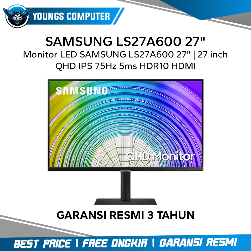 Monitor LED SAMSUNG LS27A600 27&quot; Flat IPS 2K HDR10 1440p USB S27A600 S27A600UUE