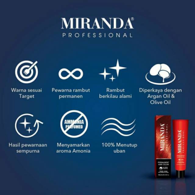 MIRANDA PROFESSIONAL SEMIR RAMBUT 100ML PERMANENT HAIR COLOR