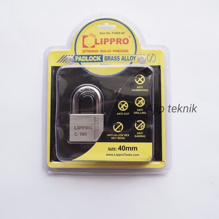 Gembok Lippro 40mm Pendek Anti Cut Anti Acid ORIGINAL
