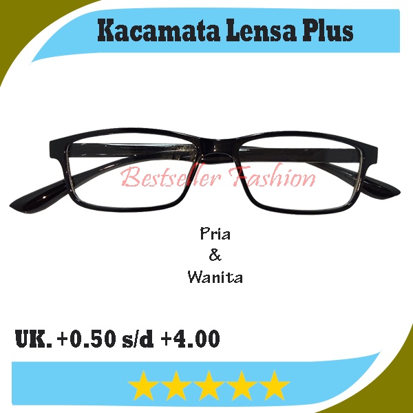 New !!!!! Kacamata Plus (+) Rabun Dekat Uk. +0.50 s/d +4.00 Untuk Pria dan Wanita Frame Kotak Kecil Tanpa Kotak Kacamata