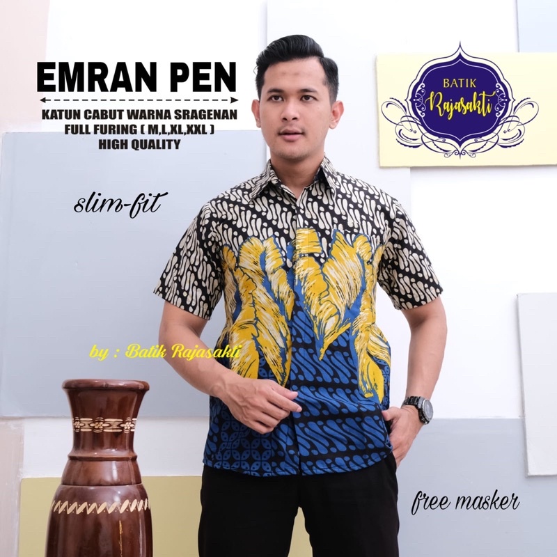 Batik Pria EMRAN Full Furing Bahan Katun Halus High Quality