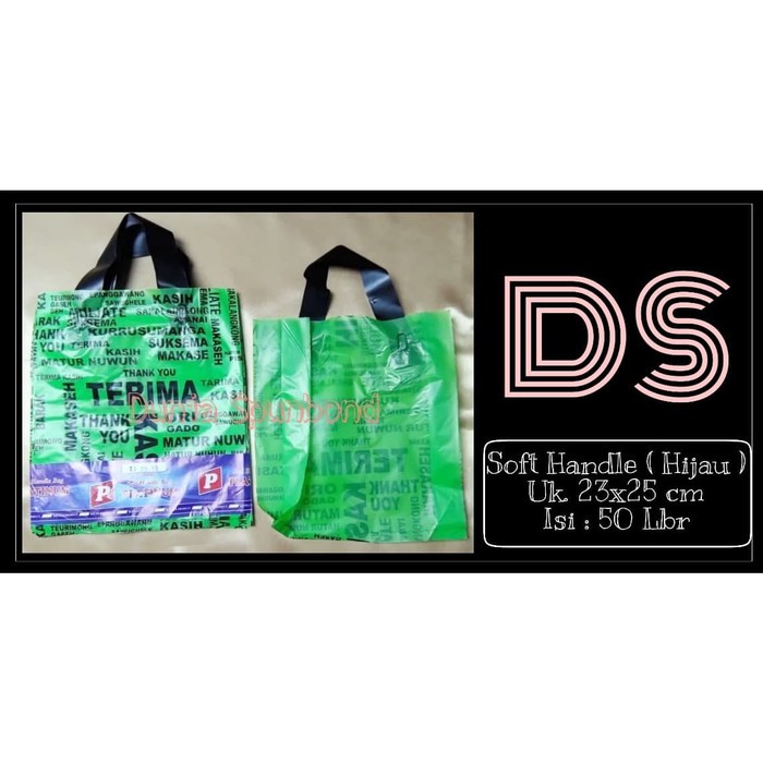 Kantong Plastik Soft Handle 23x25 / Kantong Plastik Motif Terima Kasih