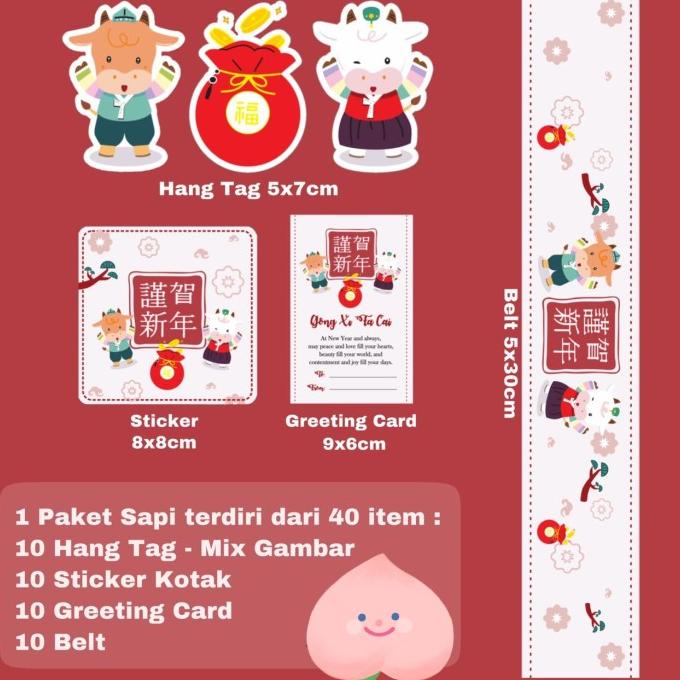 

BAYAR DITEMPAT Hang Tag Kartu Ucapan Label Card Sticker Belt Hampers Imlek Sincia - Kerbau