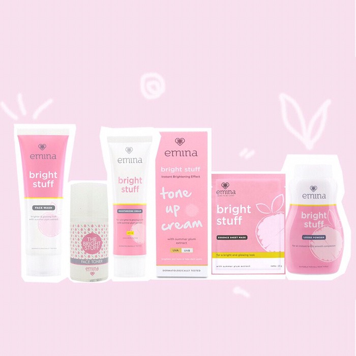 EMINA Bright Stuff Series Toner Emina Face Wash Moisturizing Cream Acne Prone Perawatan Wajah Paket Emina Lengkap