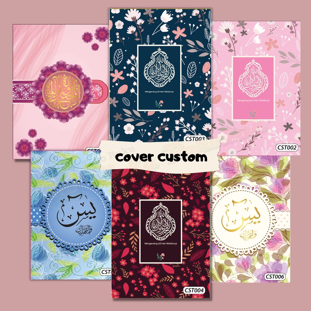 Cover Yasin Custom bunga ukuran standar yasin - Hard cover