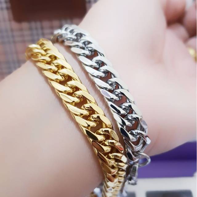 Gelang rantai titanium terlaris bahan awet