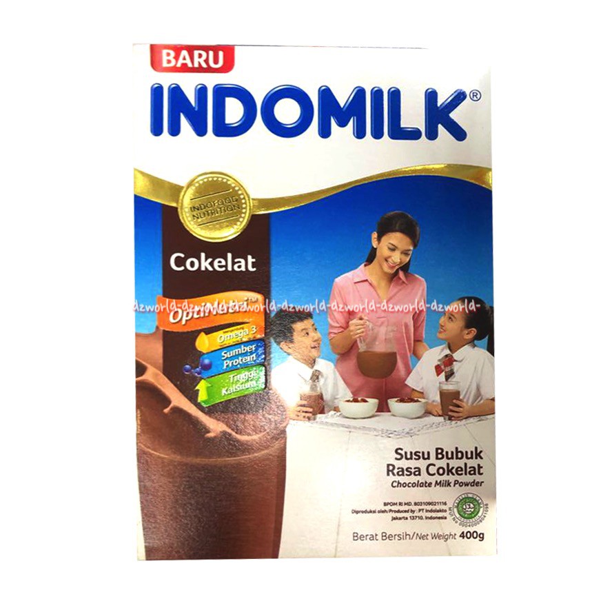 Indomilk Bubuk Coklat Plain 400gr Susu Indomilk Bubuk Coklat Omega 3 Optinutri Indo Milk