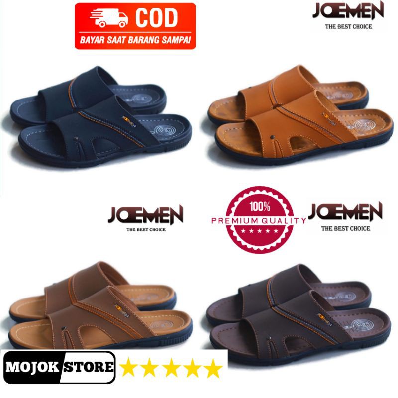 SANDAL SLOP PRIA KULIT ORIGINAL JOEMEN | SANDAL KULIT TERBARU