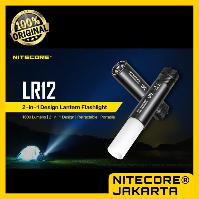 NITECORE LR12 Senter 2in1 Design Lipstick CREE XP-L HD V6 1000 Lumens