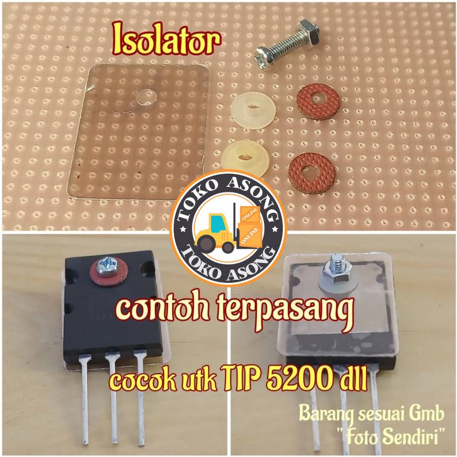isolator mika transistor TIP include ring red monte mur baut isolator