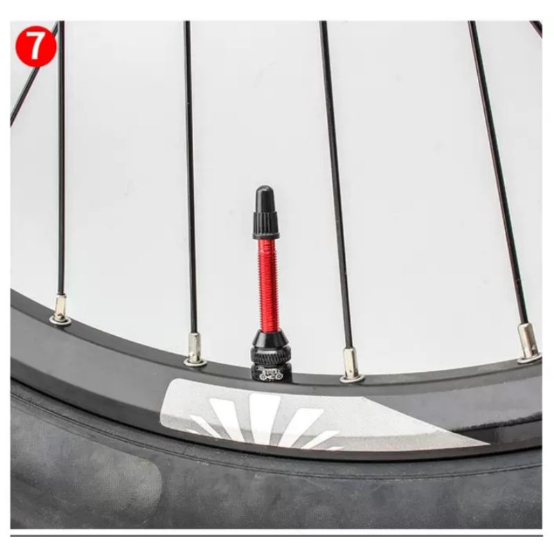 Pentil Sepeda Tubeless Presta Pentil Kecil Panjang 60mm Bicycle French Tubeless Tire Valve Pentil Kecil Sepeda Merah