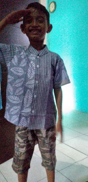 Xs.s.m.l.xl.xxl.3l.4l.5l Kemko Batik Anak Motif Daun Lurik Size Usia 6 Bulan Sampai Dewasa Lengkap