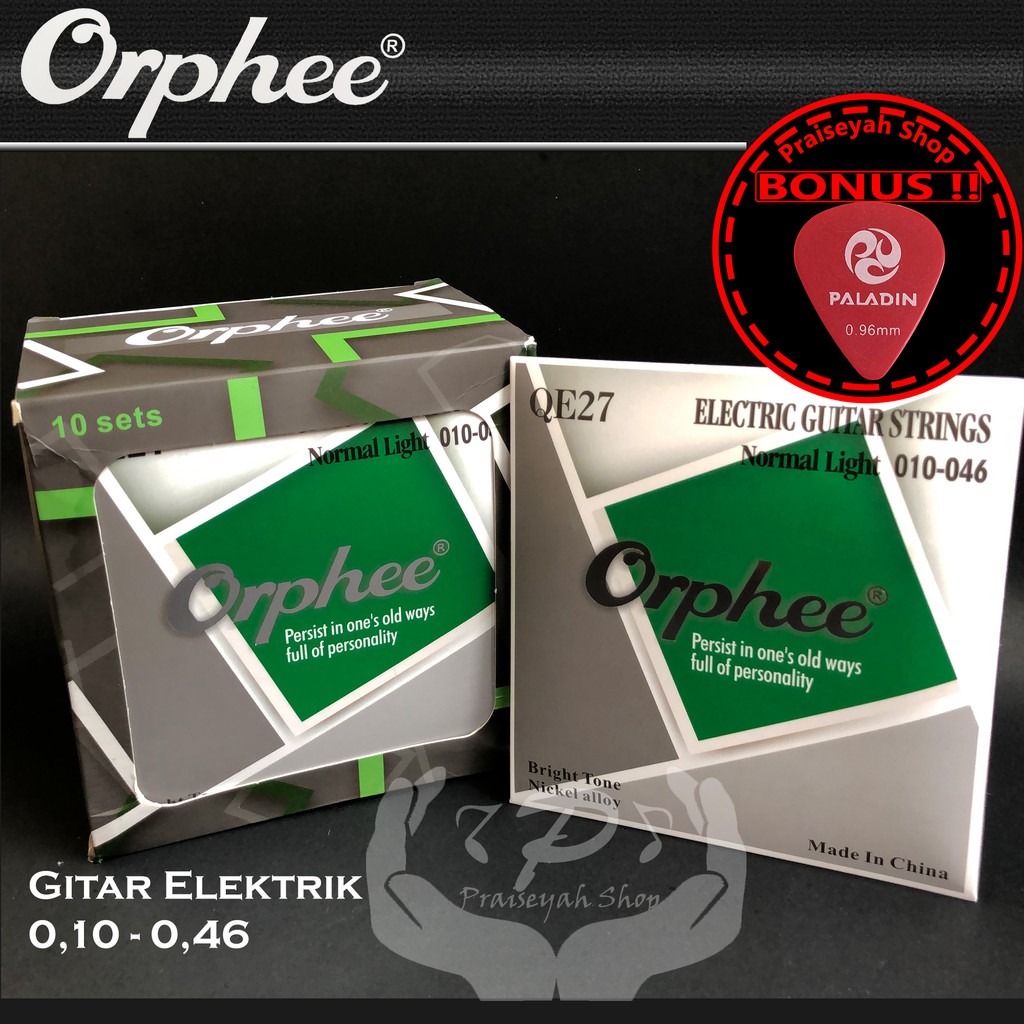 Senar Gitar Elektrik 0,10 Orphee QE27 Original QE 27 String Electric