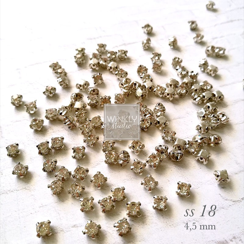 Diamond Cangkang SS18 4,5mm 1gros Kristal Cangkang Clear / Berlian Imitasi / Permata Cangkang