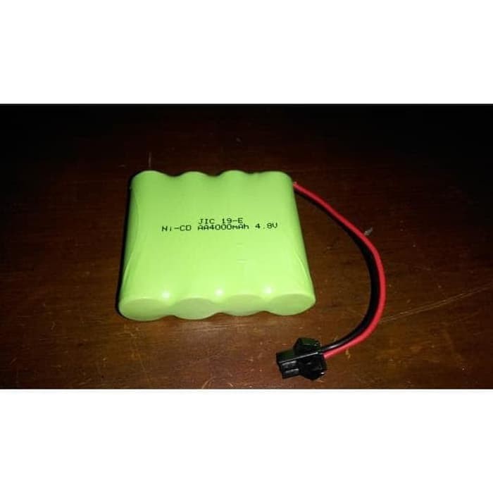 Baterai cas Rakit 4 Soket kecil Hitam 4,8V 4000mAh Batre Mobil RC 4.8V