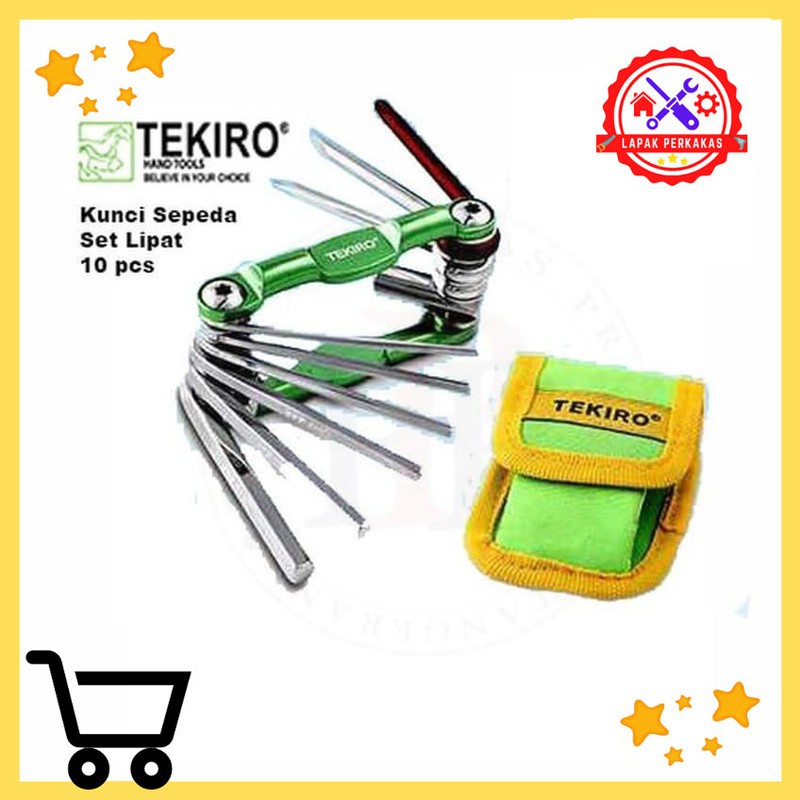 Tekiro kunci L lipat sepeda set 10 pcs
