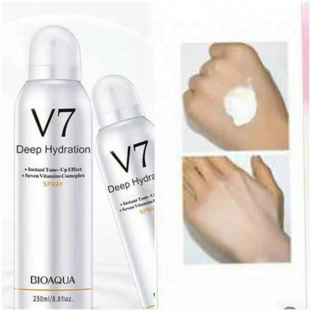 Bioaqua V7 Deep Hydration Whitening expert PEMUTIH BADAN INSTAN SEMPROT. instant white spray .