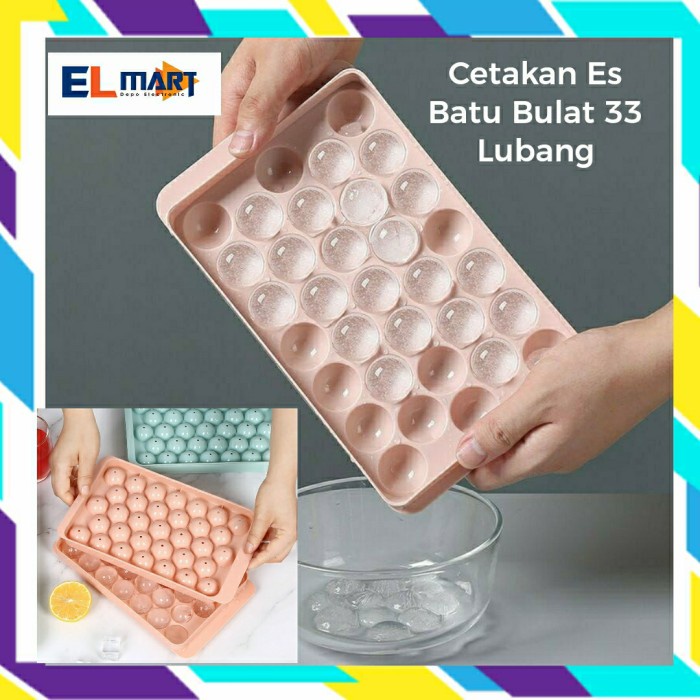 Cetakan Es Batu Jelly Pudding Bulat 33 Lubang Round Ice Cube CES11