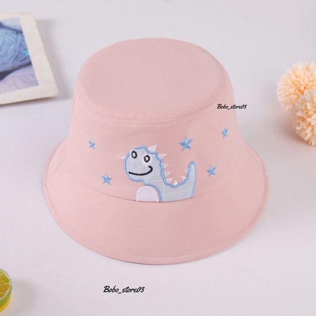 Topi Bucket Anak Bordir Dino Tanduk Bucket Bordir Anak Laki Laki Perempuan premium