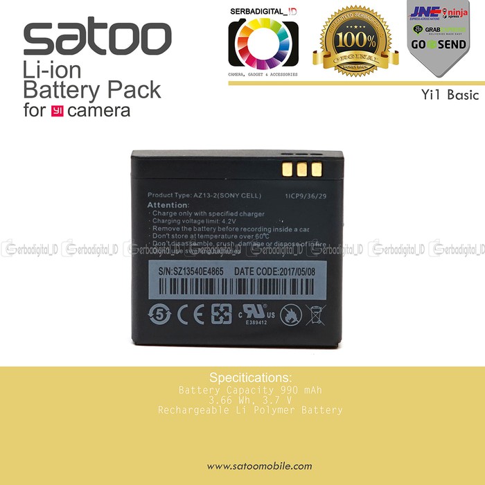 Xiaomi Yi-Xaoyi 1 Baterai International AZ13-2(Sony Cell) - Hitam