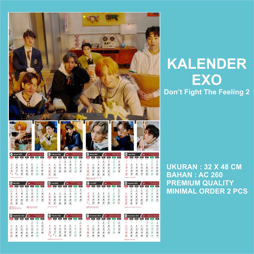 (READY STOCK) KALENDER 2023 - EXO DON'T FIGHT THE FEELING - KALENDER KPOP MURAH