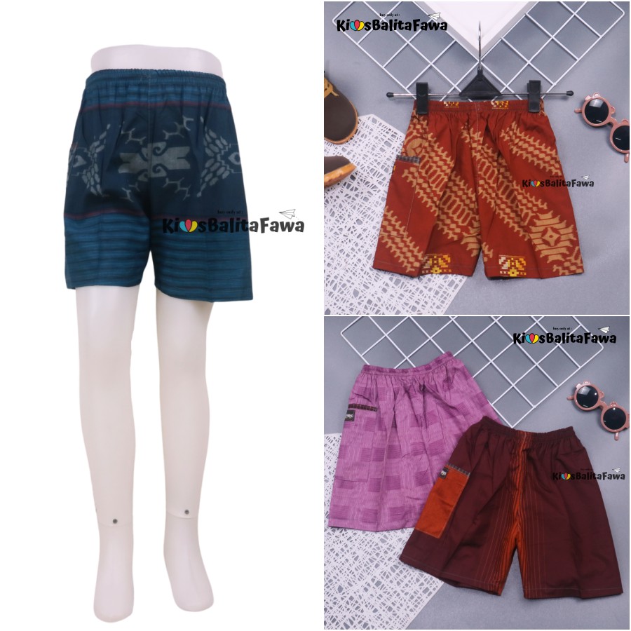 Celana Hawai Square uk 2-3 Tahun / Clana Main Anak Laki Saku Bawahan Harian Pendek Pants Cowok Rumahan