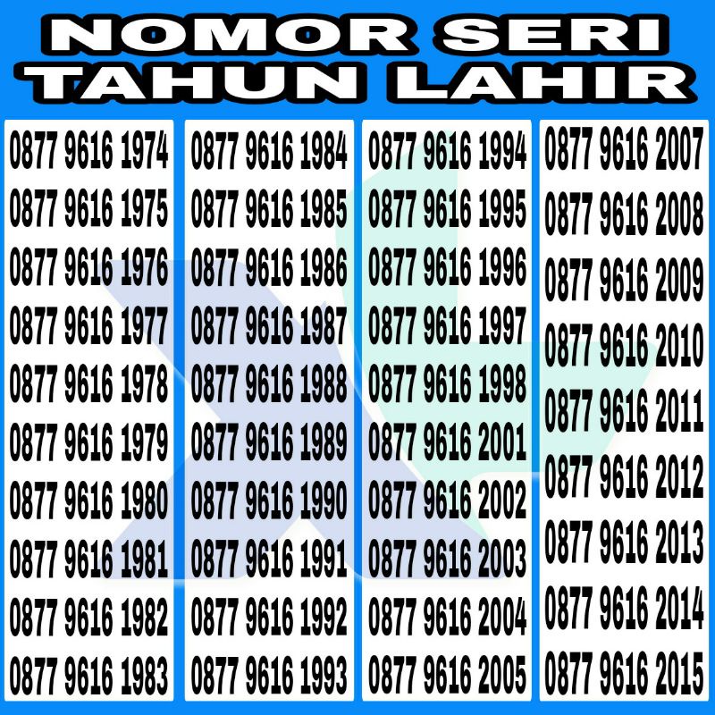 NOMOR CANTIK XL 4G SERI TAHUN LAHIR