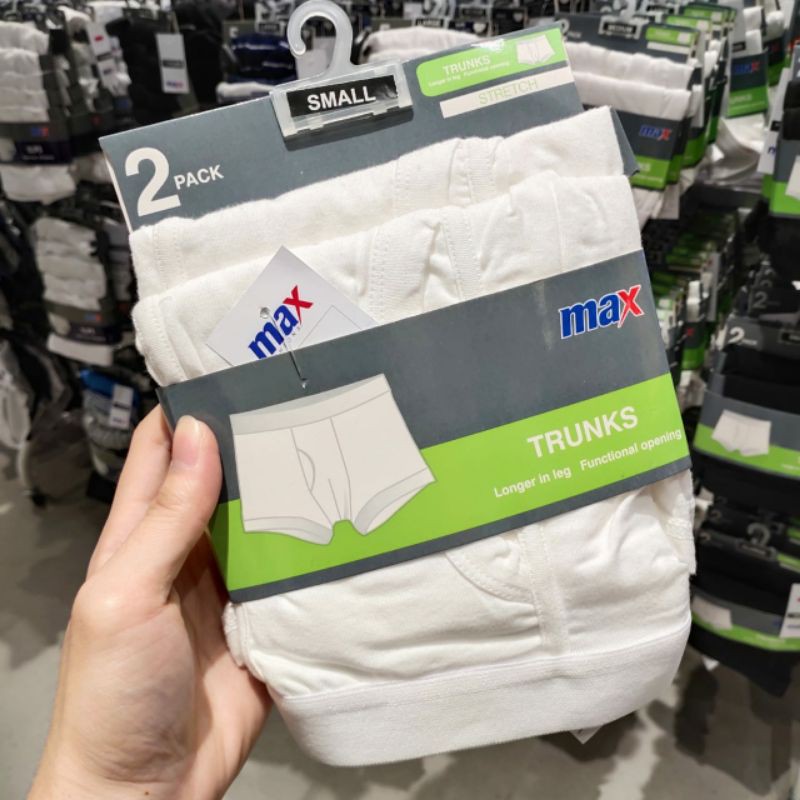 [ MAX FASHION ] Celana Dalam / Boxer / Trunks Pria isi 2pcs - White
