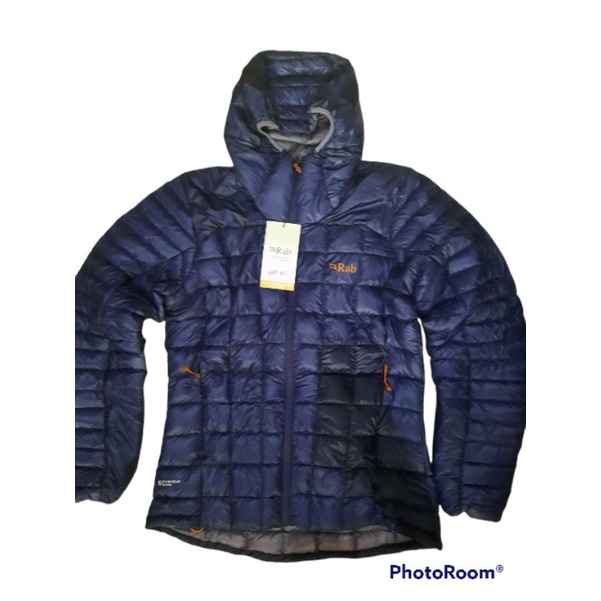 JAKET GUNUNG HIKING TREKKING WINTER RAB MYTHIC ALPINE LIGHT PATRIOT BLUE ORIGINAL