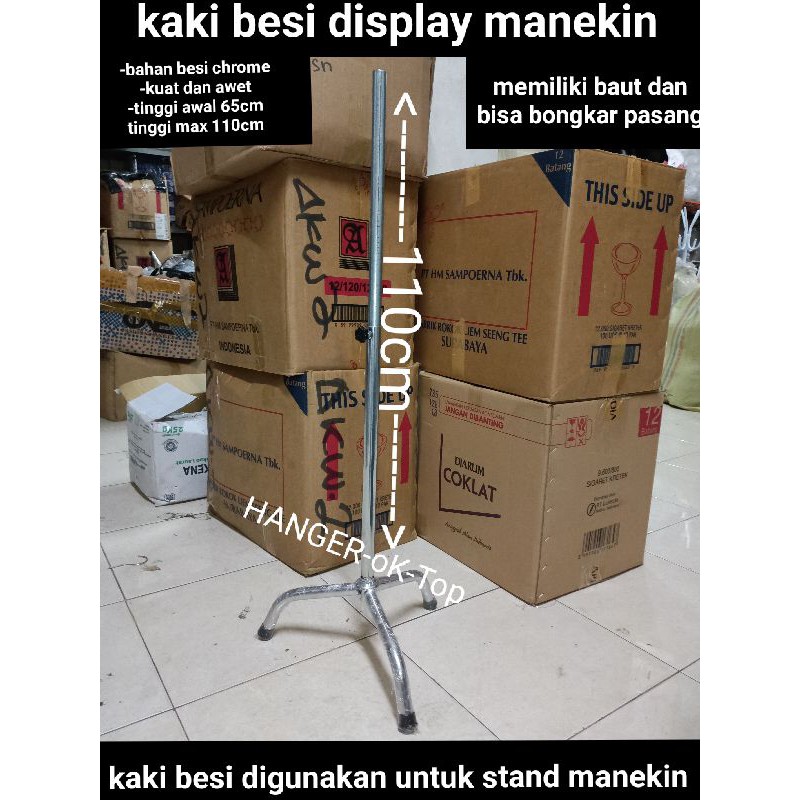 kaki besi display manekin / stand patung