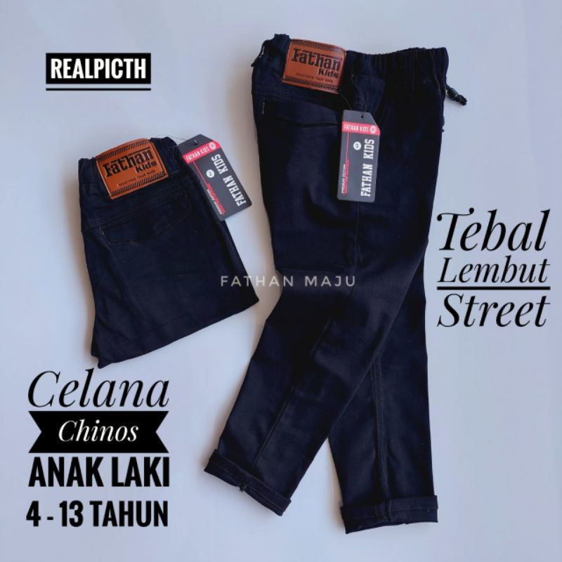 Celana Chinos anak laki-laki 4-13 tahun Katun Kampas Termurah