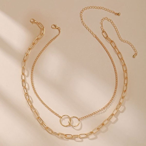 kalung multilayer retro simple clavicle chain necklace jka198(3D3)