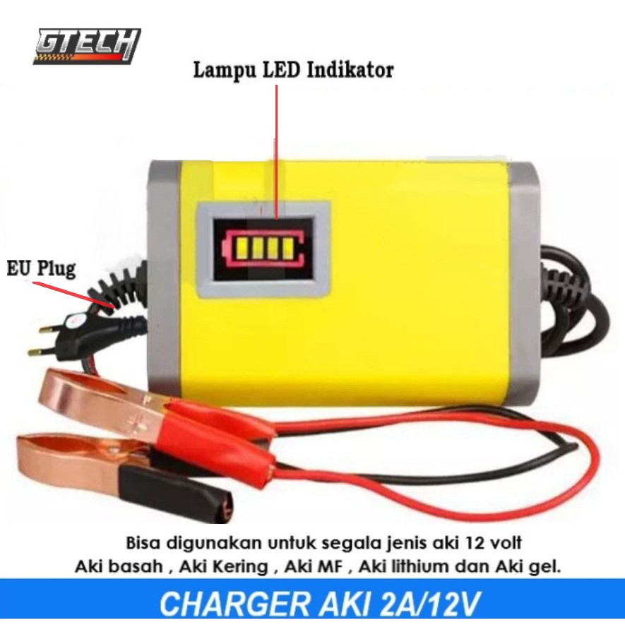 Charger Aki Portable 12V/2A Mobil | Motor