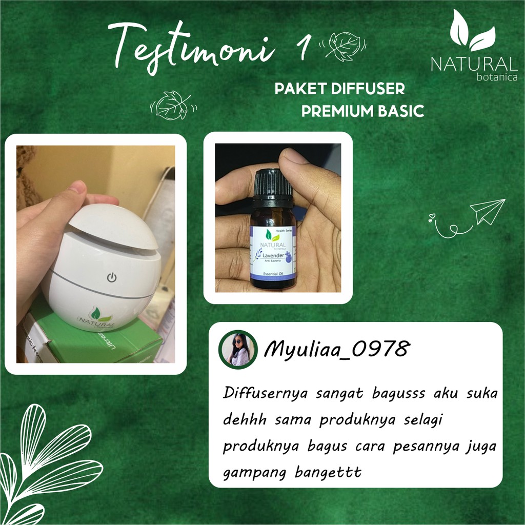 Natural Botanica Paket Lengkap Diffuser Humidifier Premium Basic Therapeutic Natural Essential Oil Parcel Hadiah Gift Hampers Ramadan Idul Fitri