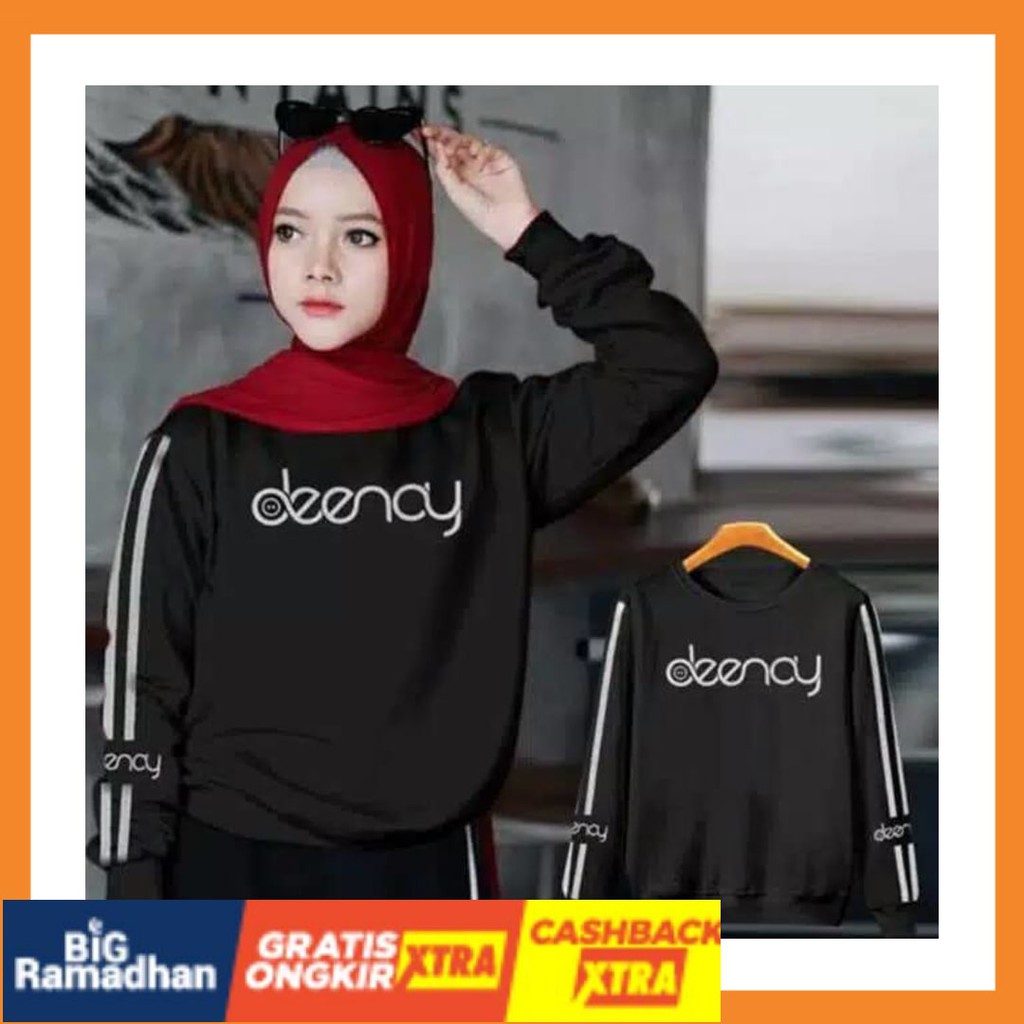 POLOS MOTIF MERAH PUTIH HITAM BIRU KUNING ASLI / SWEATER WANITA DEENAY | DENAY atasan wanita