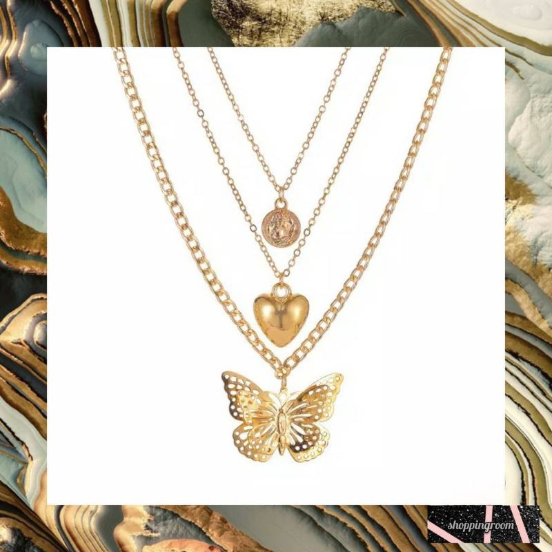 kalung rantai 3 layer