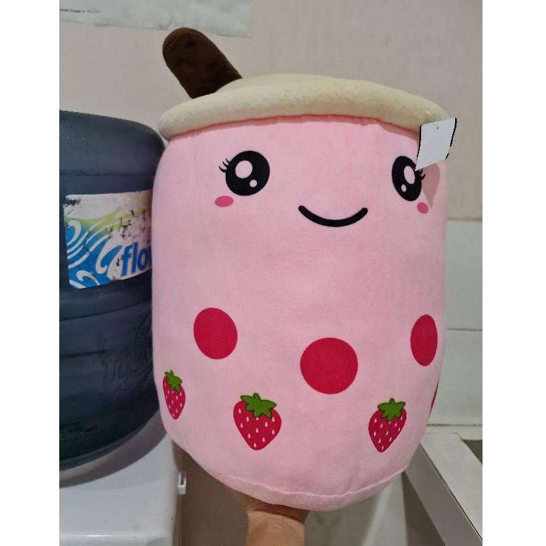 {REO.26My21ᴵ} boneka boba jumbo bubble milk tea pearl brown sugar 14" nanas strawberry anggur jeruk