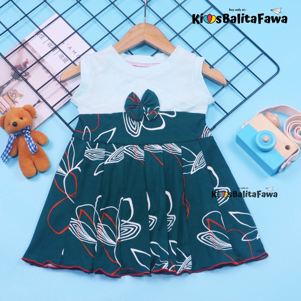 Dress Aila 6-18 Bulan / Baju Bayi Anak Perempuan Murah Gaun Yukensi Batik Harian  Murah Lucu