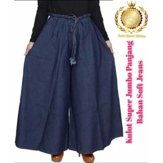 Celana Kulot  Panjang Dewasa  Soft Jeans (standar-jumbo-super Jumbo)-2
