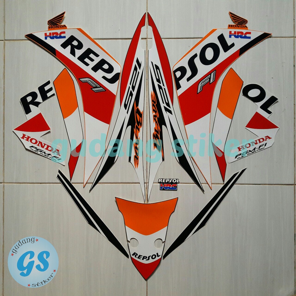Striping Sticker Motor Honda blade repsol 125 fi 2014
